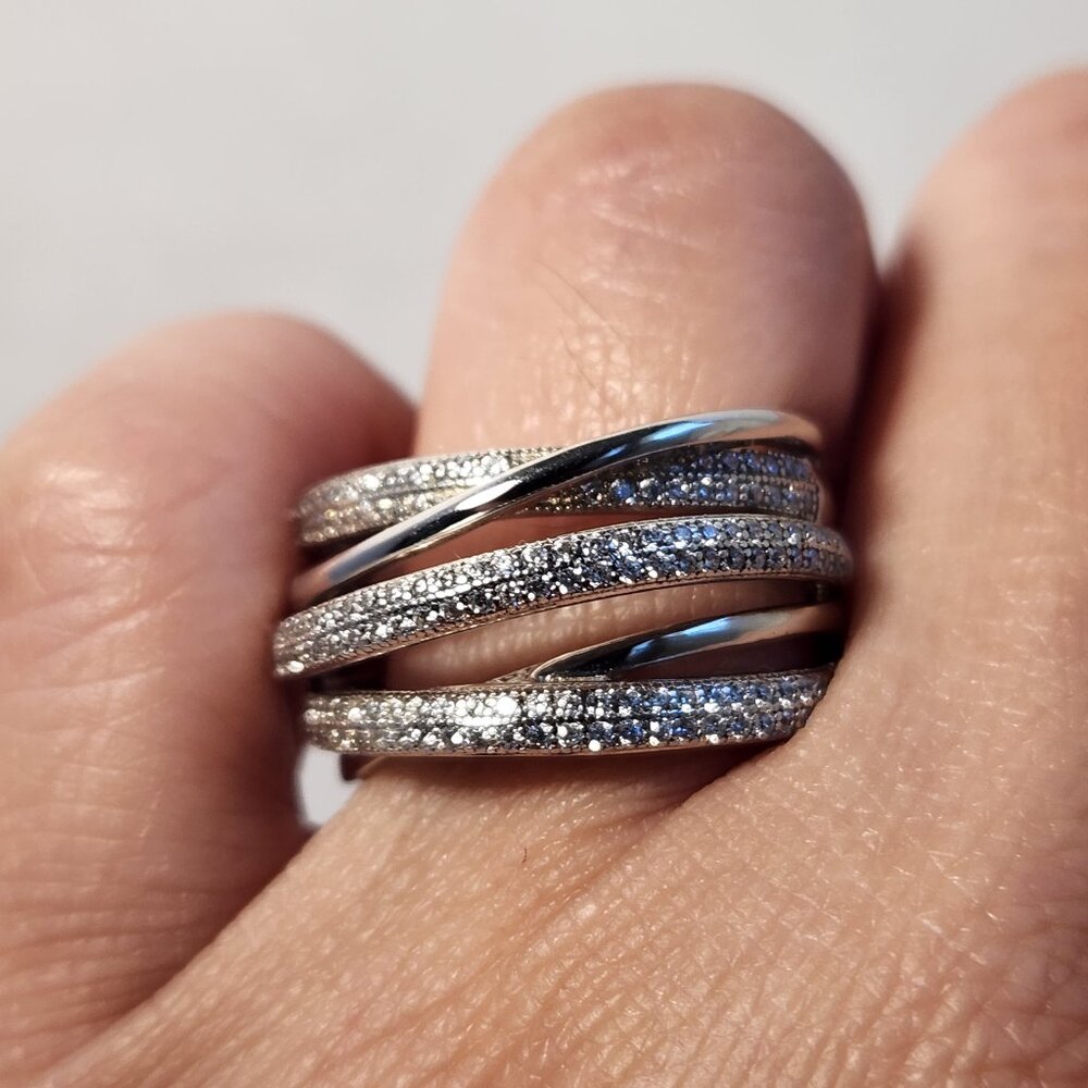 Estate Silver Multi-Band Ring - Picture 2 of 13